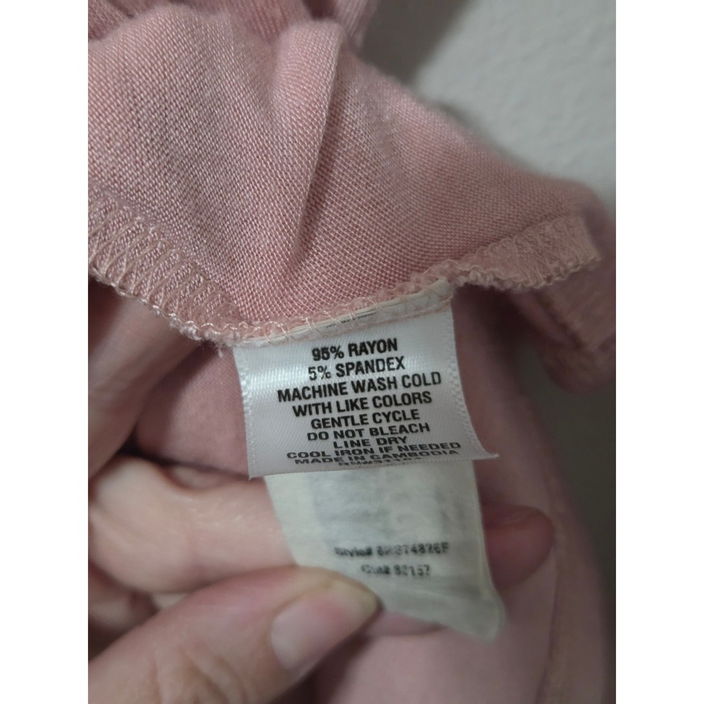 Kim Rogers Pink Pintuck V-Neck Roll-Tab Sleeve Knit Top 1X Plus Size - Picture 4 of 5